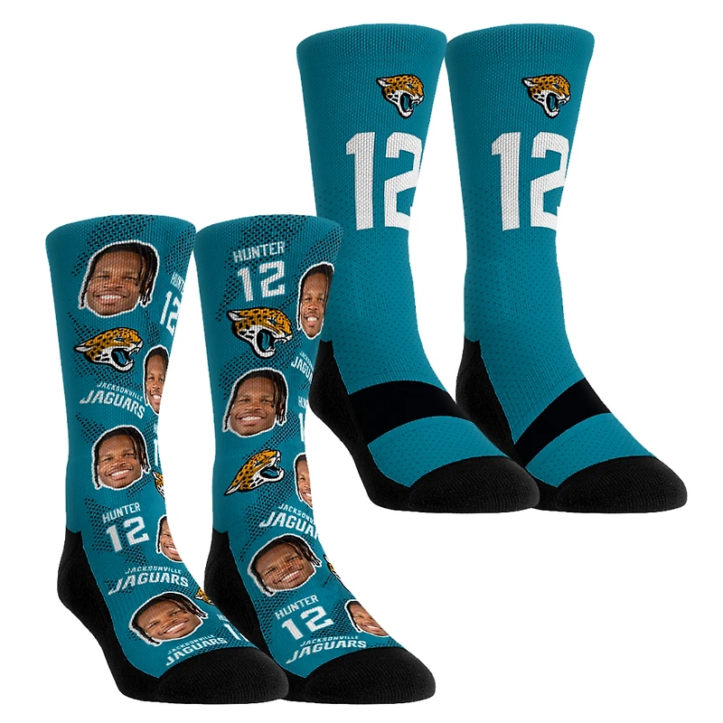 Youth Rock Em Socks Travis Hunter Jacksonville Jaguars Player Football Guy Two-Pack Crew Sock Set