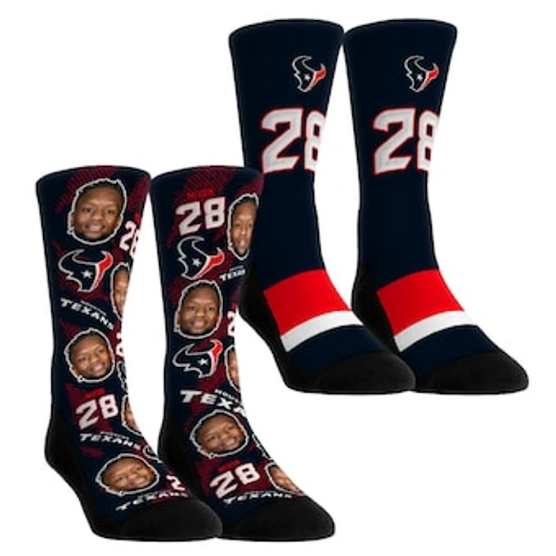Youth Rock Em Socks Joe Mixon Houston Texans Player Football Guy Two-Pack Crew Sock Set