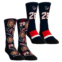 Youth Rock Em Socks Joe Mixon Houston Texans Player Football Guy Two-Pack Crew Sock Set