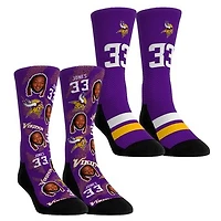 Youth Rock Em Socks Aaron Jones Minnesota Vikings Player Football Guy Two-Pack Crew Sock Set