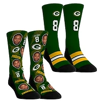 Youth Rock Em Socks Josh Jacobs Green Bay Packers Player Football Guy Two-Pack Crew Sock Set