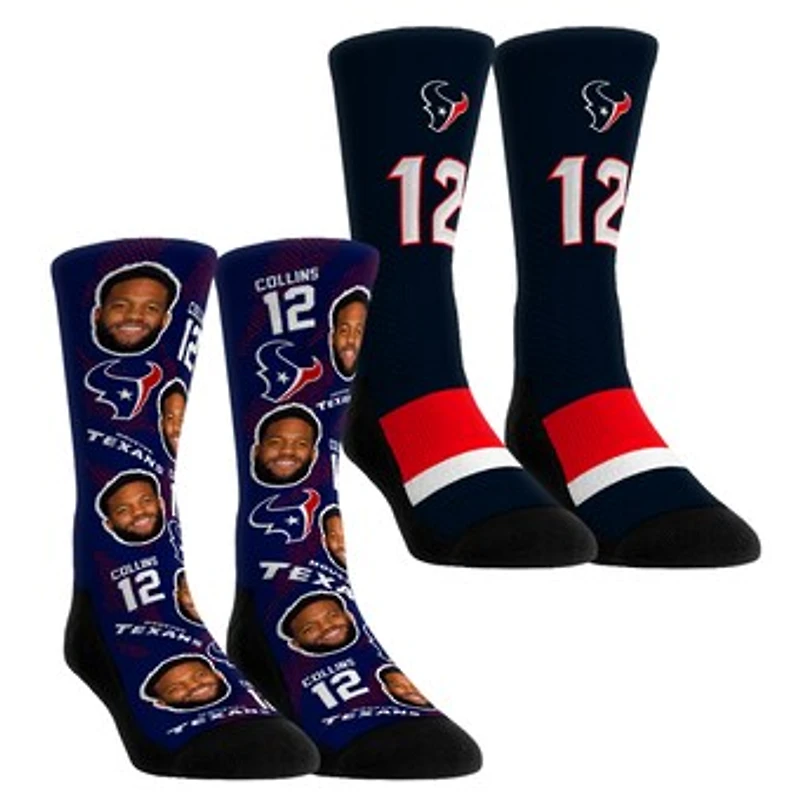 Youth Rock Em Socks Nico Collins Houston Texans Player Football Guy Two-Pack Crew Sock Set