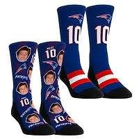 Youth Rock Em Socks Drake Maye New England Patriots Player Football Guy Two-Pack Crew Sock Set