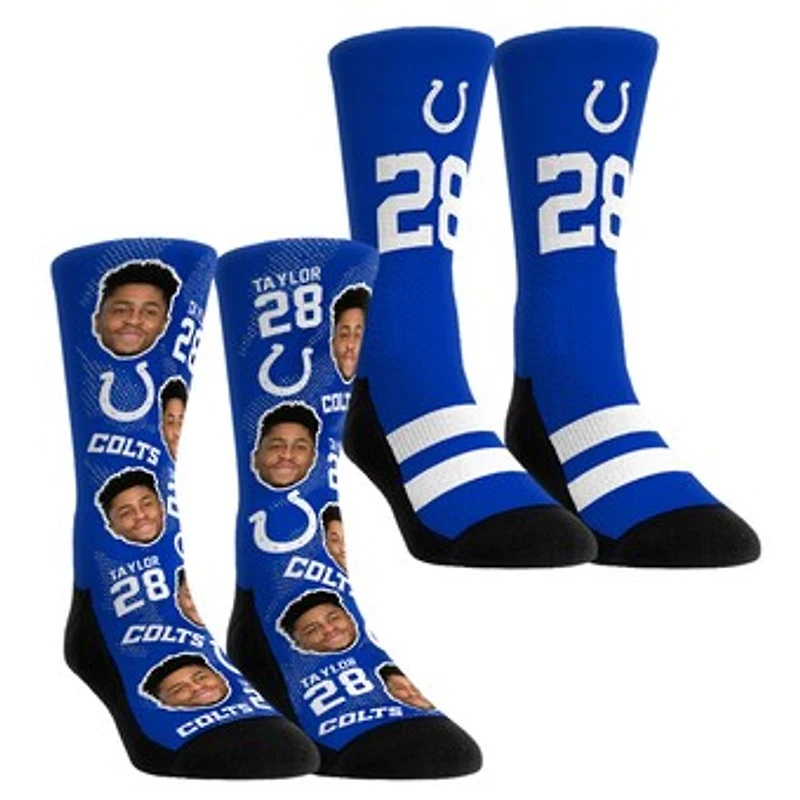 Youth Rock Em Socks Jonathan Taylor Indianapolis Colts Player Football Guy Two-Pack Crew Sock Set