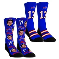 Youth Rock Em Socks Josh Allen Buffalo Bills Player Football Guy Two-Pack Crew Sock Set