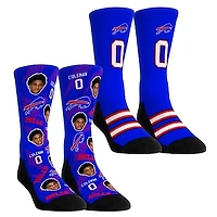 Youth Rock Em Socks Keon Coleman Buffalo Bills Player Football Guy Two-Pack Crew Sock Set