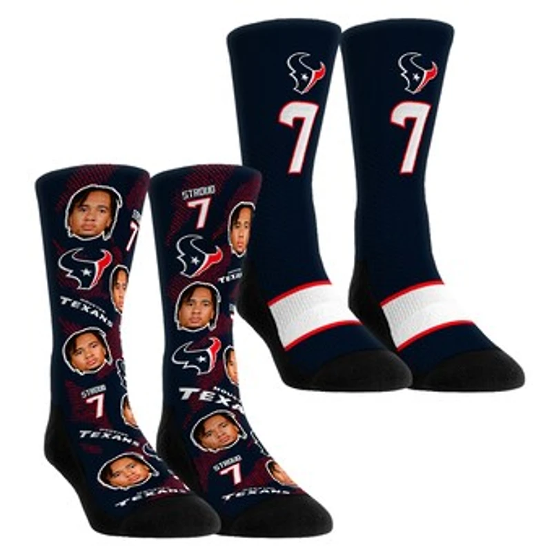 Youth Rock Em Socks C.J. Stroud Houston Texans Player Football Guy Two-Pack Crew Sock Set