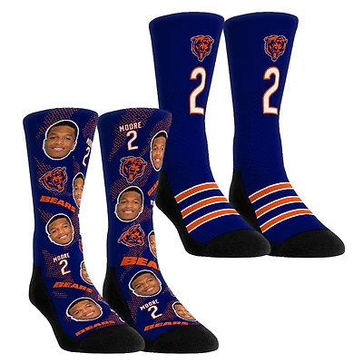 Youth Rock Em Socks D.J. Moore Chicago Bears Player Football Guy Two-Pack Crew Sock Set
