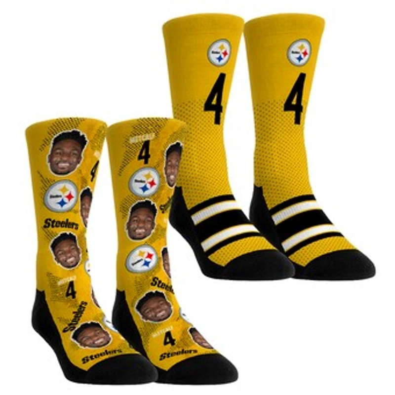 Youth Rock Em Socks DK Metcalf Pittsburgh Steelers Player Football Guy Two-Pack Crew Sock Set