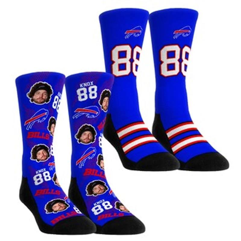 Youth Rock Em Socks Dawson Knox Buffalo Bills Player Football Guy Two-Pack Crew Sock Set