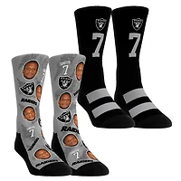 Youth Rock Em Socks Geno Smith Las Vegas Raiders Player Football Guy Two-Pack Crew Sock Set