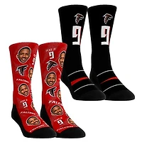 Youth Rock Em Socks Michael Penix Jr. Atlanta Falcons Player Football Guy Two-Pack Crew Sock Set