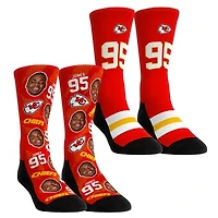 Youth Rock Em Socks Chris Jones Kansas City Chiefs Player Football Guy Two-Pack Crew Sock Set