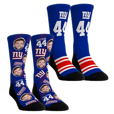 Youth Rock Em Socks Cam Skattebo New York Giants Player Football Guy Two-Pack Crew Sock Set