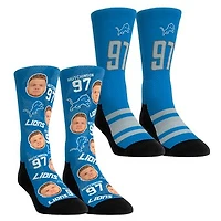 Youth Rock Em Socks Aidan Hutchinson Detroit Lions Player Football Guy Two-Pack Crew Sock Set