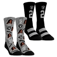 Youth Rock Em Socks Ashton Jeanty Las Vegas Raiders Player Football Guy Two-Pack Crew Sock Set