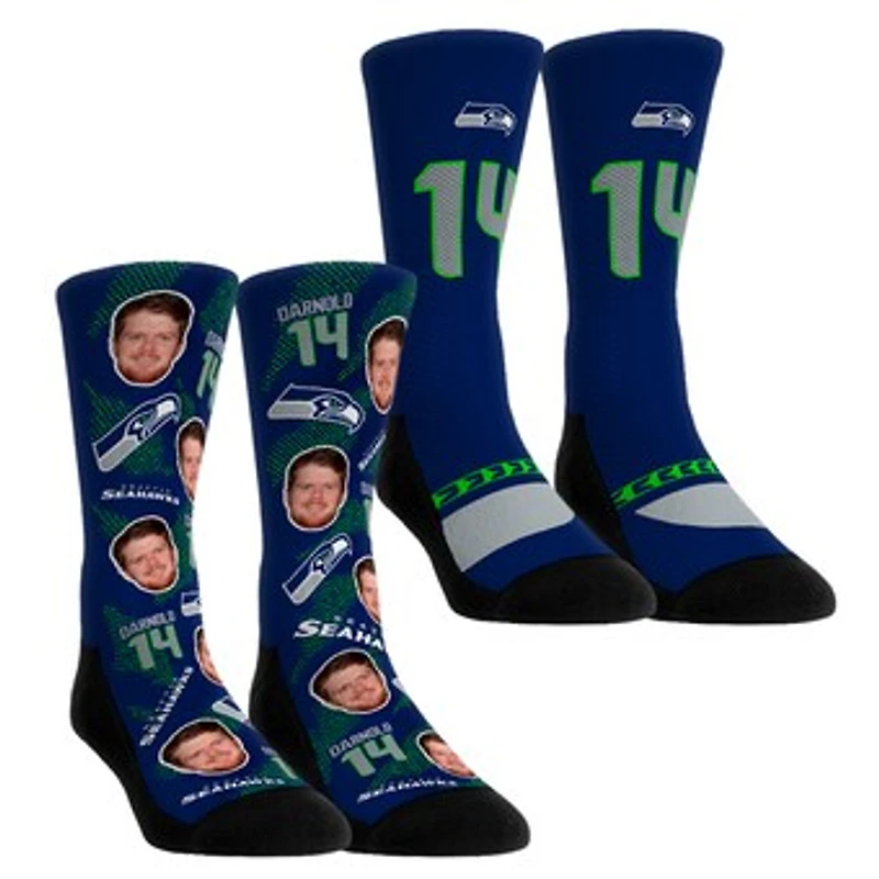 Youth Rock Em Socks Sam Darnold Seattle Seahawks Player Football Guy Two-Pack Crew Sock Set