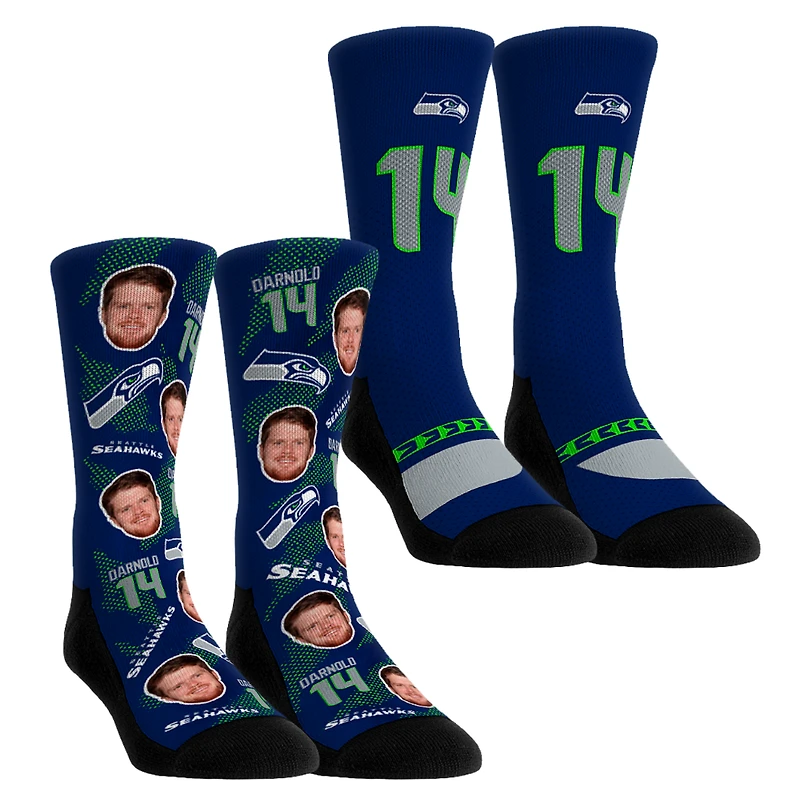 Youth Rock Em Socks Sam Darnold Seattle Seahawks Player Football Guy Two-Pack Crew Sock Set
