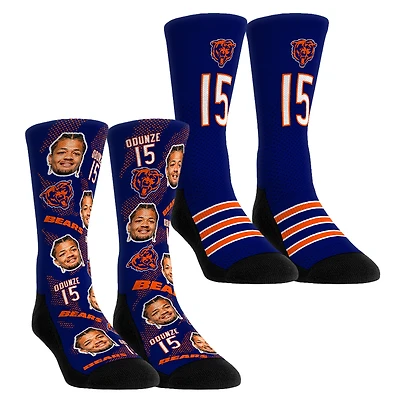 Youth Rock Em Socks Rome Odunze Chicago Bears Player Football Guy Two-Pack Crew Sock Set