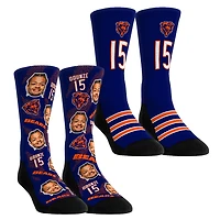Youth Rock Em Socks Rome Odunze Chicago Bears Player Football Guy Two-Pack Crew Sock Set