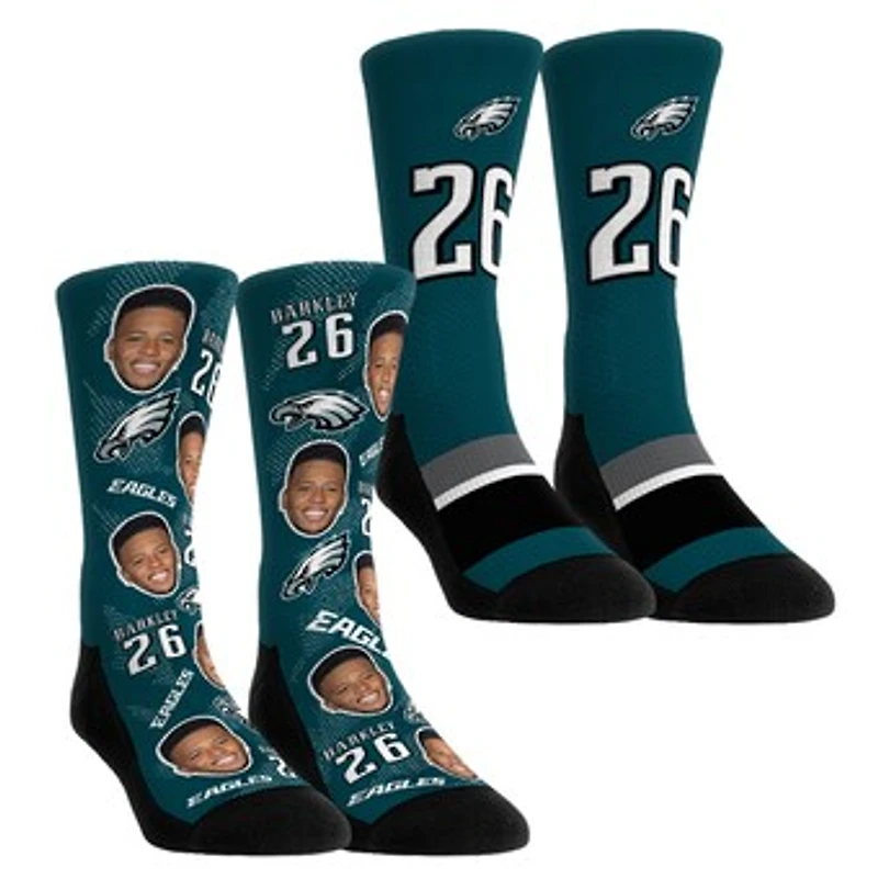 Youth Rock Em Socks Saquon Barkley Philadelphia Eagles Player Football Guy Two-Pack Crew Sock Set