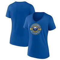 Women's  Royal Buffalo Sabres Native V-Neck T-Shirt