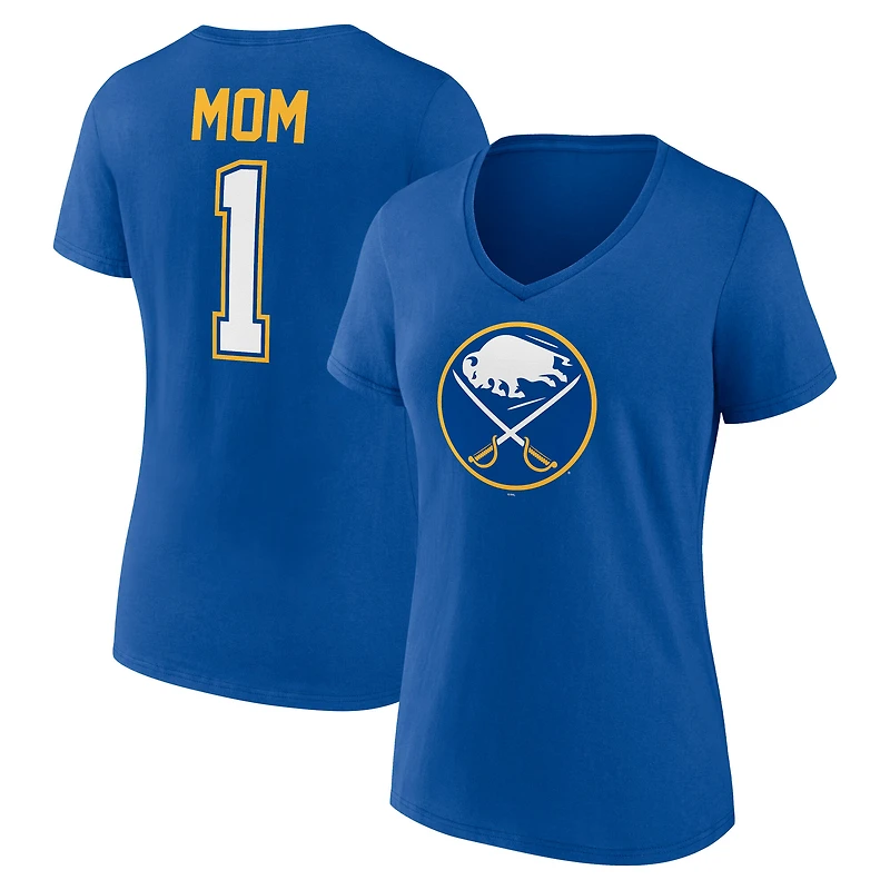 Women's Royal Buffalo Sabres Mother's Day V-Neck T-Shirt
