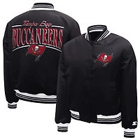 Women's Starter  Black Tampa Bay Buccaneers Satin Full-Snap Varsity Jacket