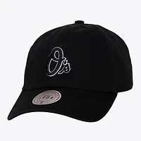 Unisex Mitchell & Ness Black & White Baltimore Orioles 1904 Strapback Adjustable Hat