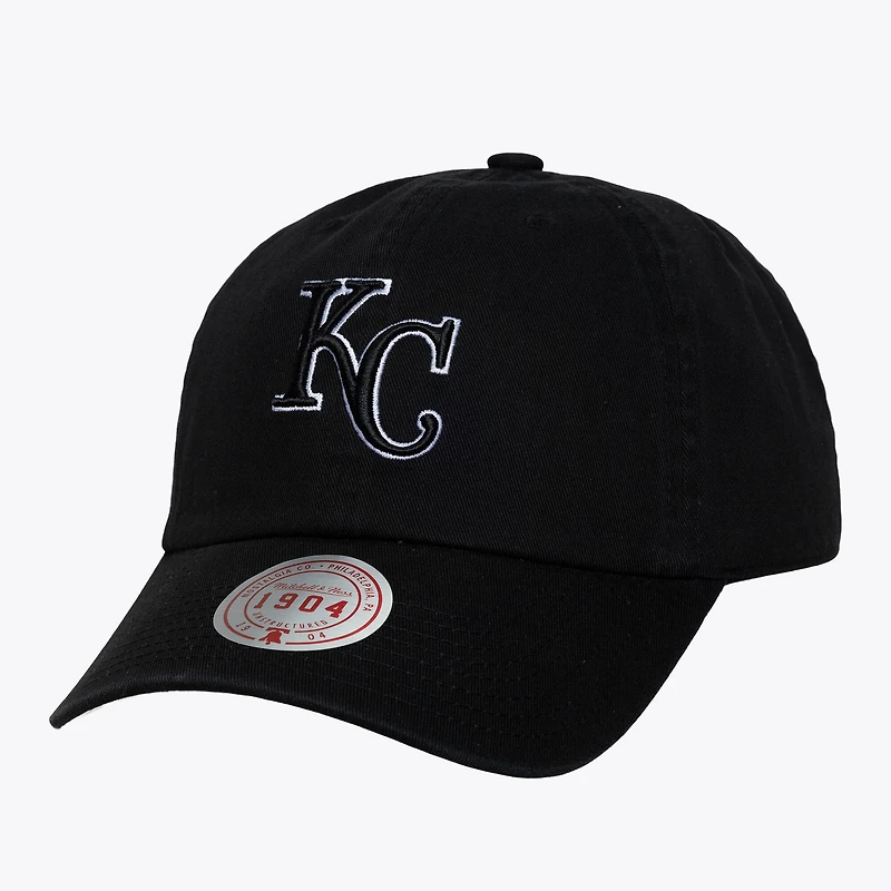 Unisex Mitchell & Ness Black & White Kansas City Royals 1904 Strapback Adjustable Hat