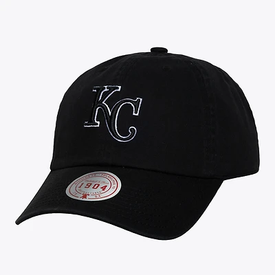 Unisex Mitchell & Ness Black & White Kansas City Royals 1904 Strapback Adjustable Hat