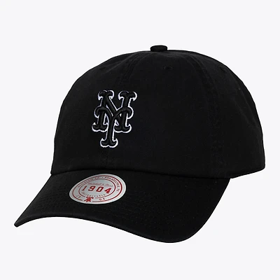 Unisex Mitchell & Ness Black & White New York Mets 1904 Strapback Adjustable Hat