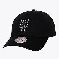 Unisex Mitchell & Ness Black & White New York Mets 1904 Strapback Adjustable Hat