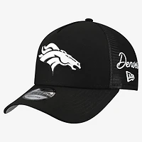 Men's New Era Black Denver Broncos City Script 9FORTY A-Frame Adjustable Hat