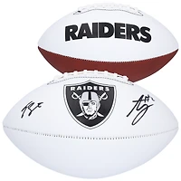 Ashton Jeanty & Geno Smith Las Vegas Raiders Autographed Franklin White Panel Football