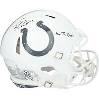 Tyler Warren Indianapolis Colts Autographed Riddell 2024 Salute To Service Speed Authentic Helmet with "For The Shoe!!" Inscription