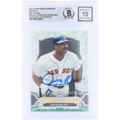 Jim Rice Boston Red Sox Autographed 2014 Topps Triple Threads Emerald #88 #/250 Beckett Fanatics Witnessed Authenticated 10 Card