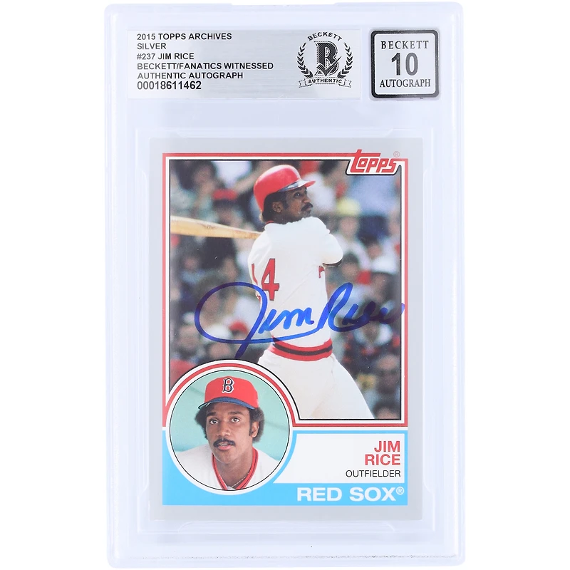 Jim Rice Boston Red Sox Autographed 2015 Topps Archives Silver #237 #/199 Beckett Fanatics Witnessed Authenticated 10 Card