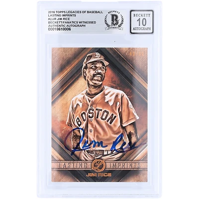 Jim Rice Boston Red Sox Autographed 2016 Topps Lasting Imprints #LI-JR #/99 Beckett Fanatics Witnessed Authenticated 10 Card