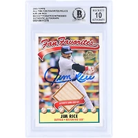 Jim Rice Boston Red Sox Autographed 2003 Topps Fan Favorites GU Relic #FFR-JRI Beckett Fanatics Witnessed Authenticated 10 Card