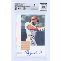 Ozzie Smith St. Louis Cardinals Autographed 2003 Topps Gallery HOF Artifact Relic #AR OS Beckett Fanatics Witnessed Authenticated 9/10 Card