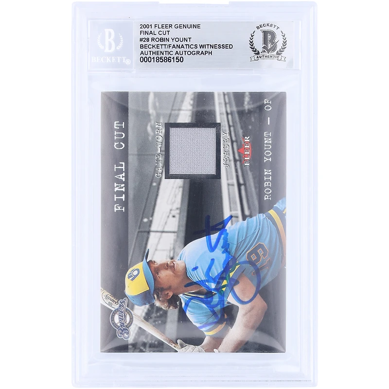 Robin Yount Milwaukee Brewers Autographed 2001 Fleer Final Cut GU Relic #FC-RY Beckett Fanatics Witnessed Authenticated Card