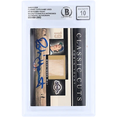 Robin Yount Milwaukee Brewers Autographed 2002 Fleer Classic Cuts GU Relic #RY-B Beckett Fanatics Witnessed Authenticated 10 Card