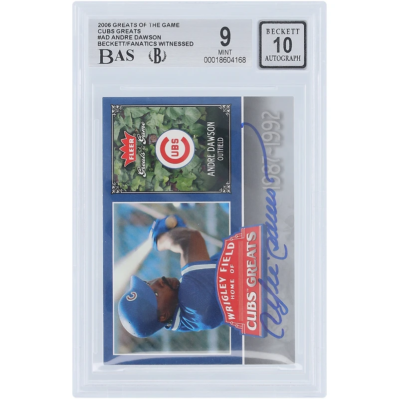 Andre Dawson Chicago Cubs Autographed 2006 Fleer Greats of the Game #CHC-AD Beckett Fanatics Witnessed Authenticated 9/10 Card