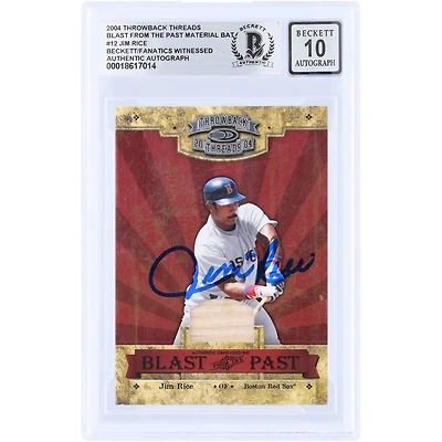 Jim Rice Boston Red Sox Autographed 2004 Donruss Throwback Threads GU Relic #BP-12 #/250 Beckett Fanatics Witnessed Authenticated 10 Card