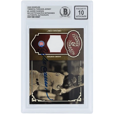 Andre Dawson Chicago Cubs Autographed 2005 Donruss Timber & Threads GU Relic #TT-3 Beckett Fanatics Witnessed Authenticated 10 Card