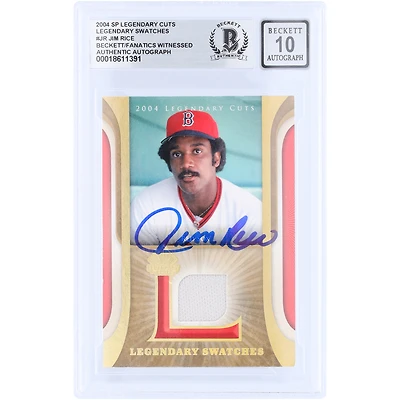 Jim Rice Boston Red Sox Autographed 2004 Upper Deck SP Legendary Cuts Legendary Swatches GU Relic #LSW-JR Beckett Fanatics Witnessed Authenticated 10 Card