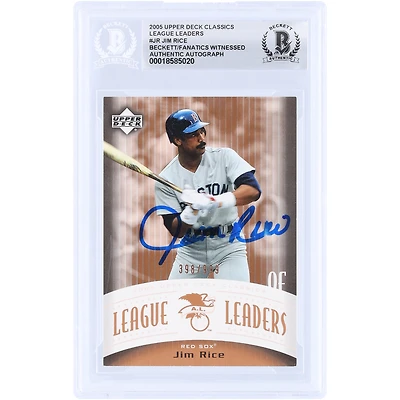 Jim Rice Boston Red Sox Autographed 2005 Upper Deck Classics League Leaders #LL-JR #/999 Beckett Fanatics Witnessed Authenticated Card