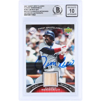 Jim Rice Boston Red Sox Autographed 2007 Upper Deck Sweet Spot Classic Memorabilia GU Relic #CM-JI Beckett Fanatics Witnessed Authenticated 10 Card