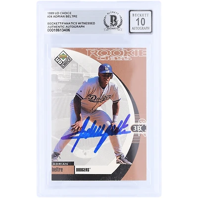 Adrian Beltre Los Angeles Dodgers Autographed 1999 Upper Deck Choice Rookie Class #24 Beckett Fanatics Witnessed Authenticated 10 Rookie Card